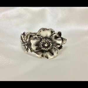 Sterling 925 Spoon Ring Rose Handmade Antique Chic